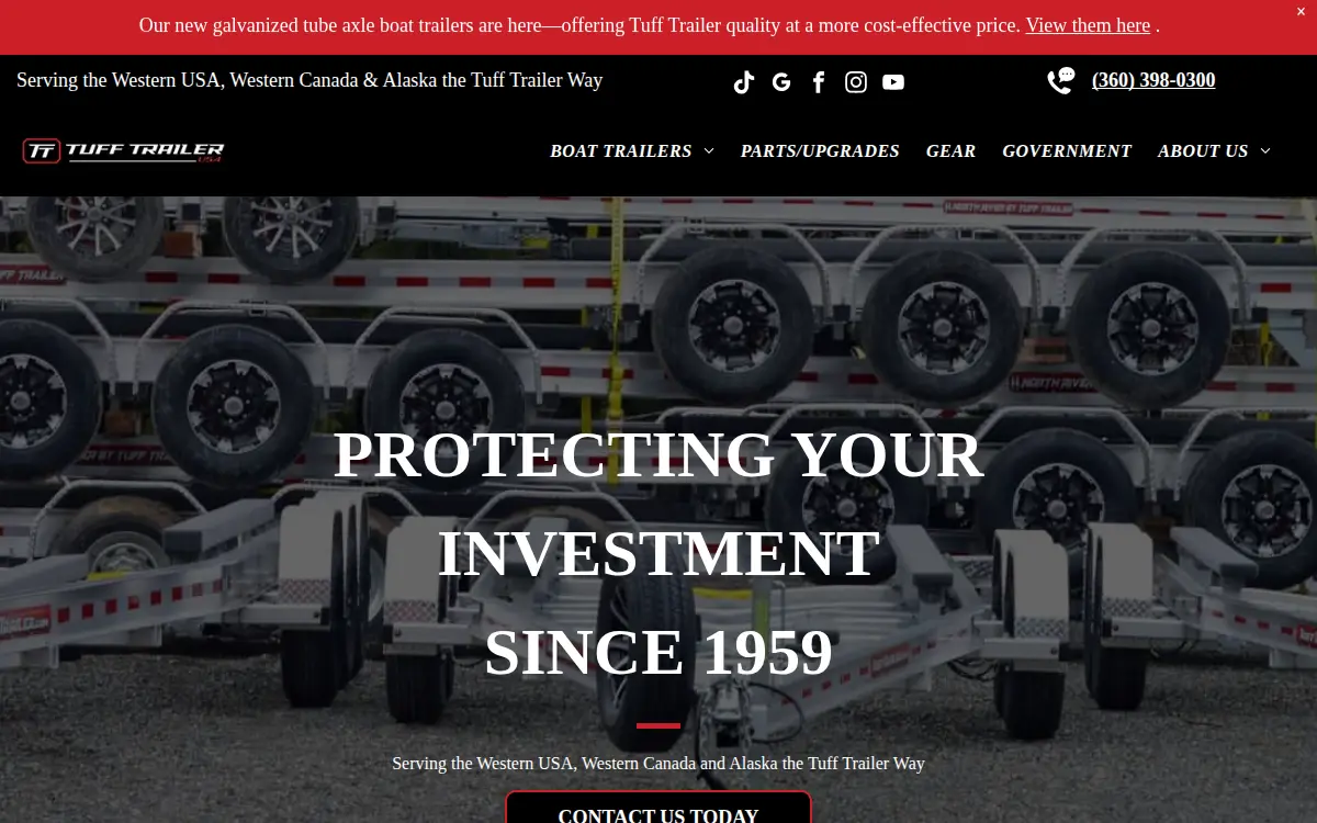 Homepage of Tuff Trailer Usa, INC