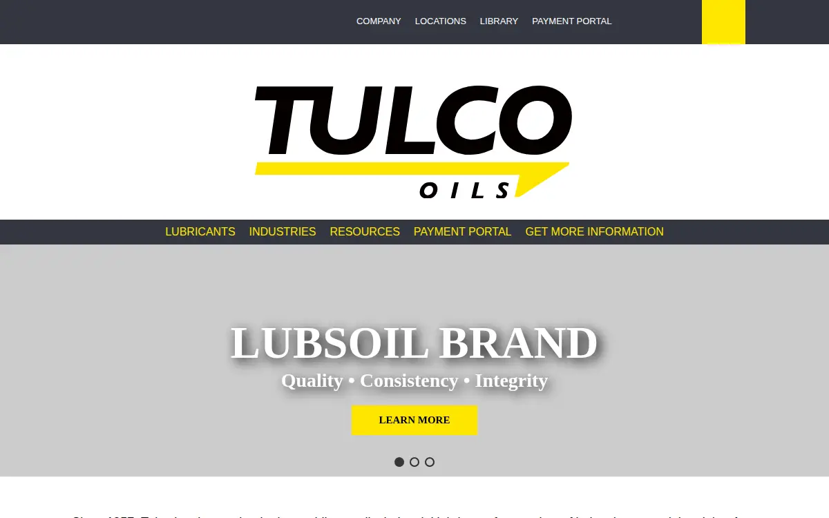 Homepage of Tulco Oils INC