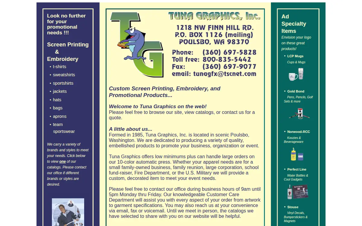 Homepage of Tuna Graphics, INC.