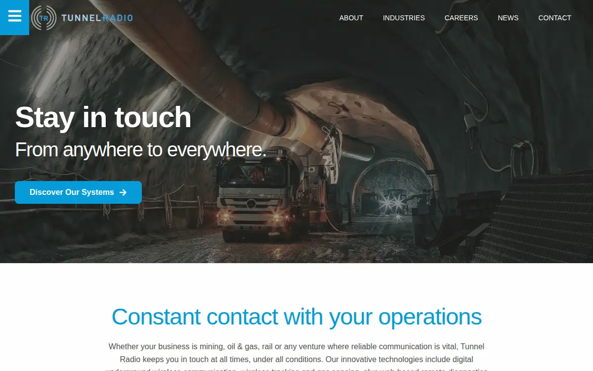 Homepage of Tunnel Radio of America, INC.