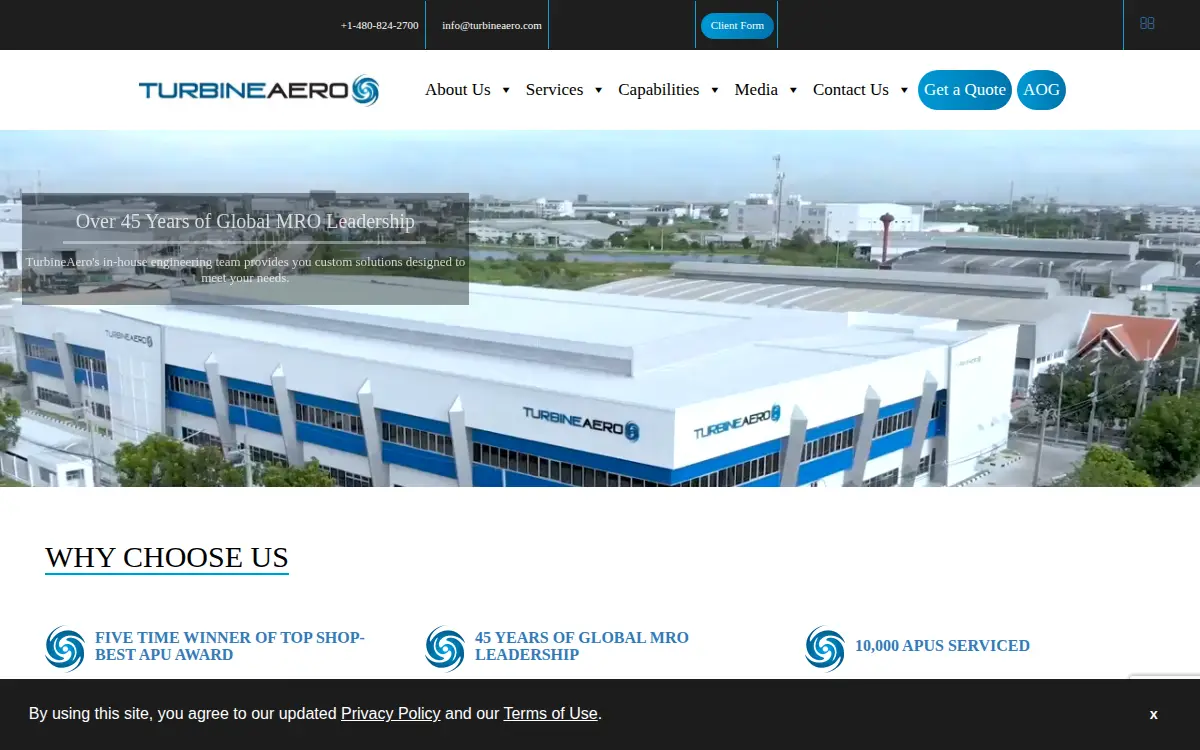 Homepage of Turbineaero Engines Technics INC