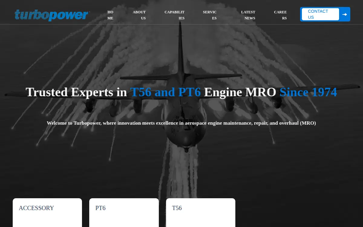 Homepage of Turbopower LLC