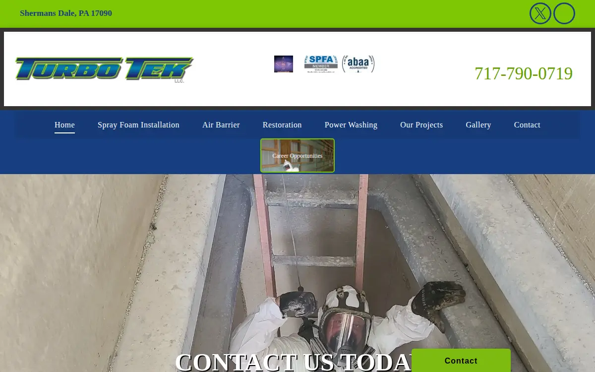 Homepage of Turbo Tek, LLC