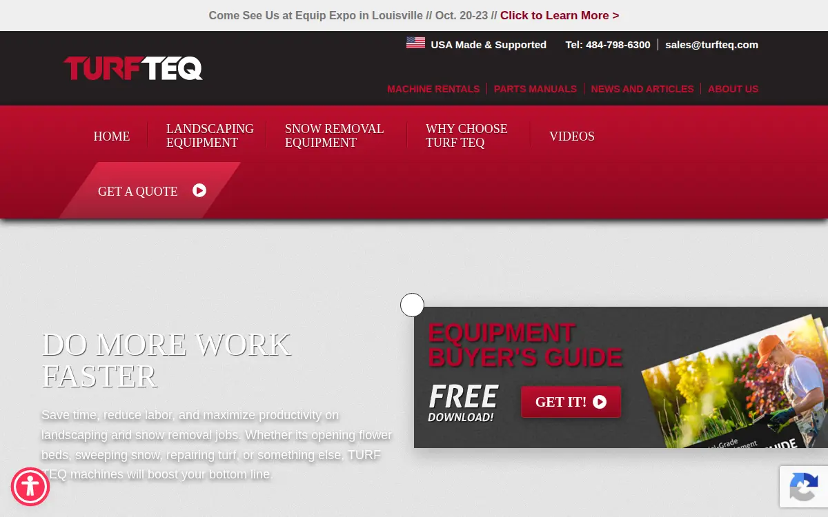 Homepage of Turf Teq, LLC