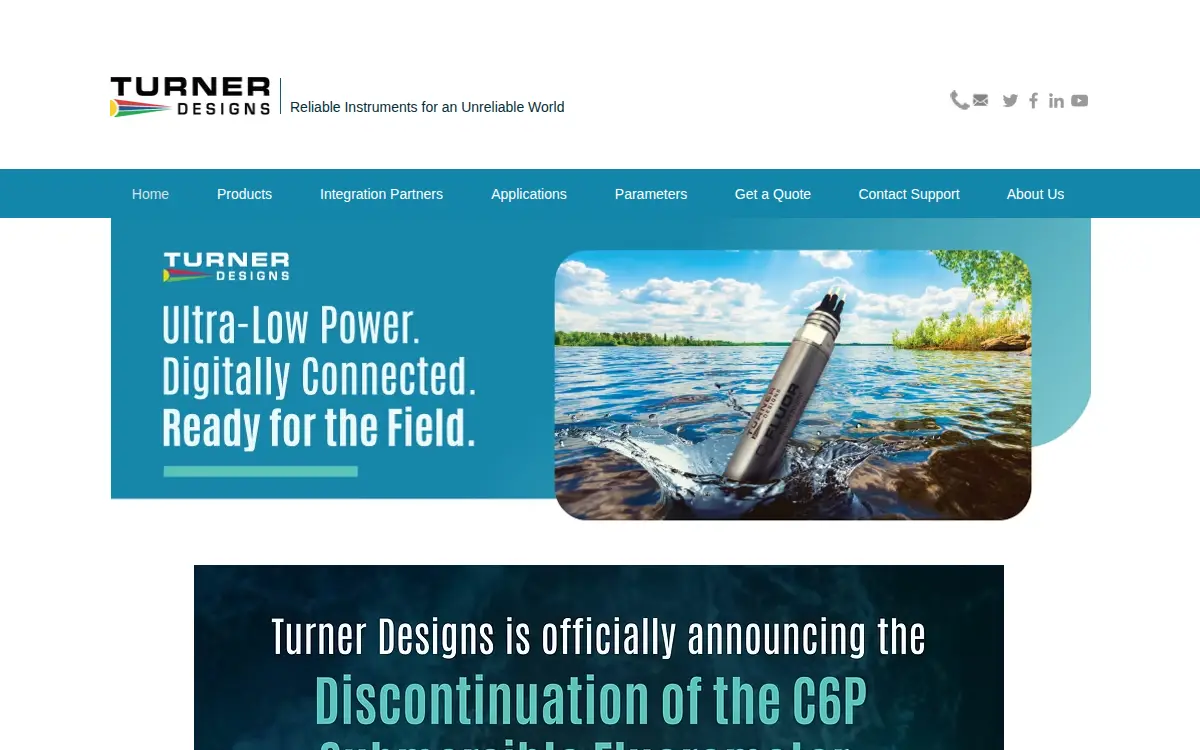 Homepage of Turner Designs, INC.