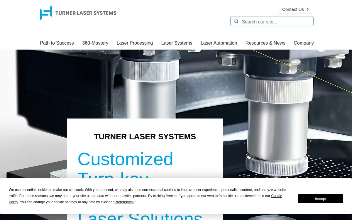 Homepage of Turner Laser Systems LLC