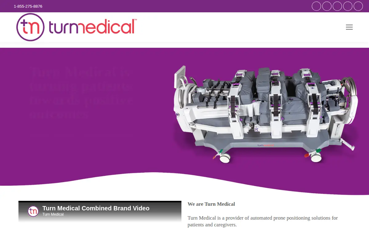 Homepage of Turn Medical, LLC