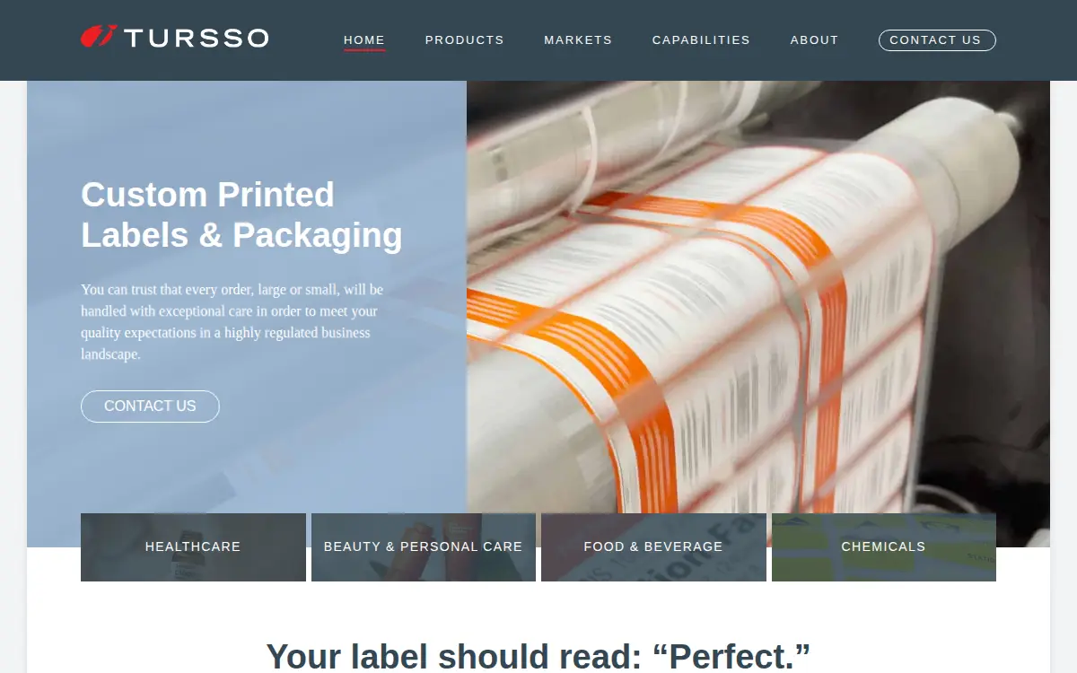 Homepage of Tursso Companies, INC.