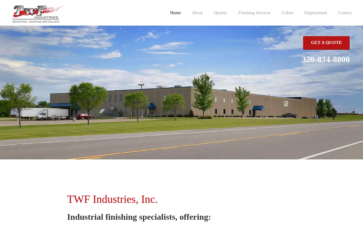 Homepage of Twf Industries INC