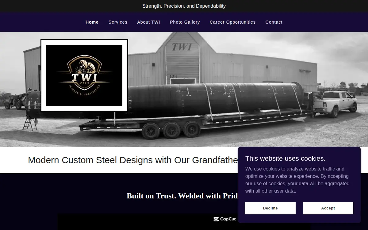 Homepage of Twi LLC