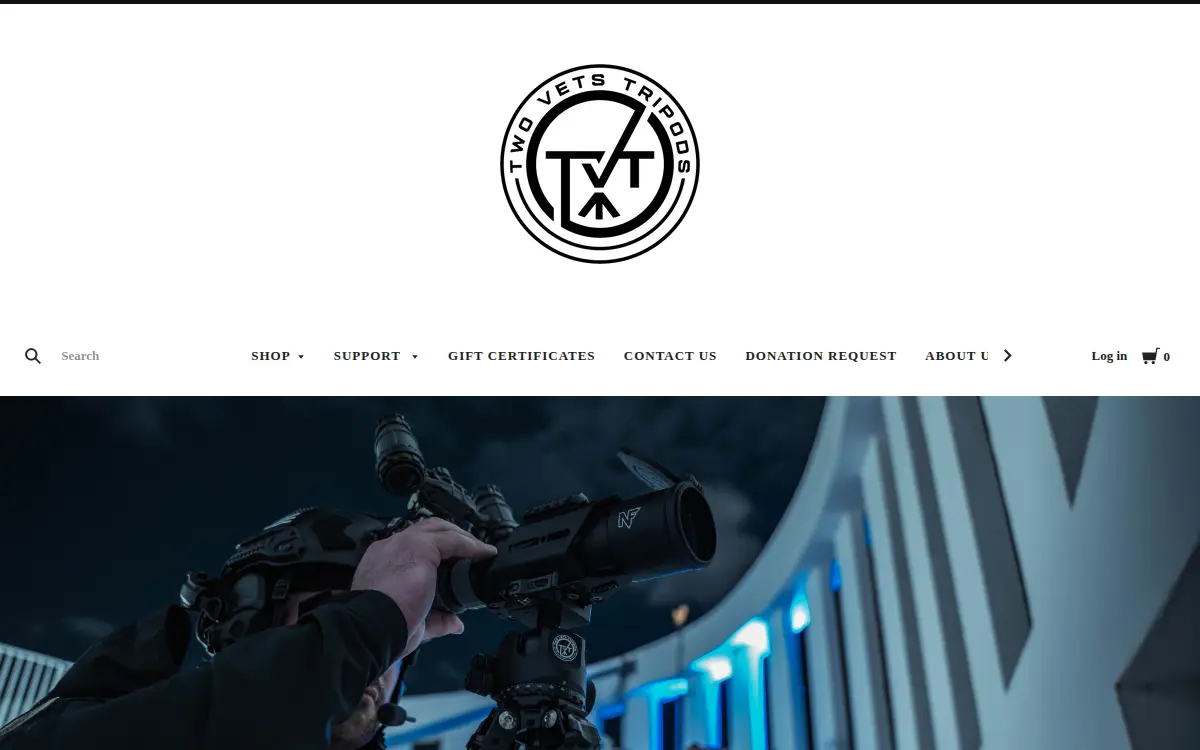 Homepage of Two Vets Sporting Goods INC.