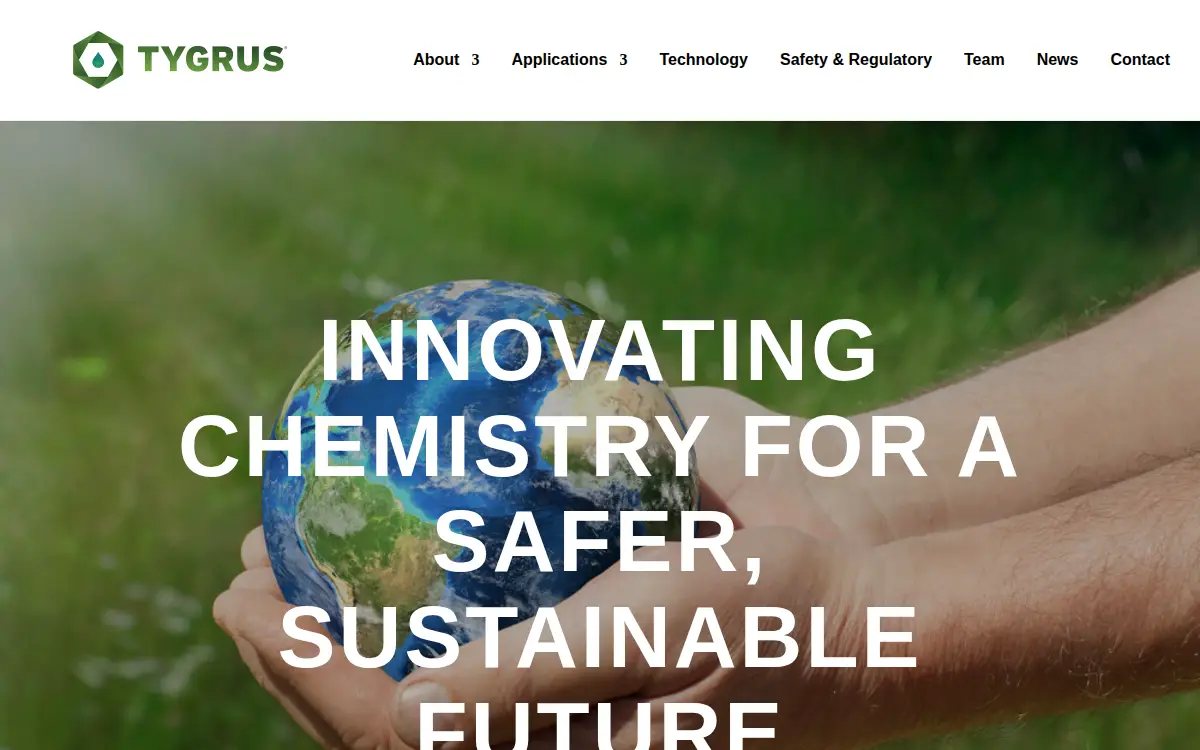 Homepage of Tygrus LLC