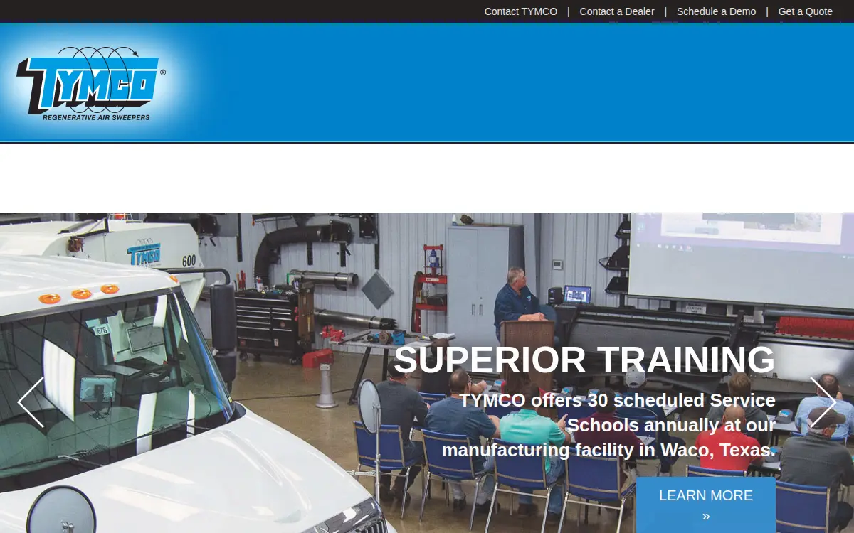 Homepage of Tymco, INC