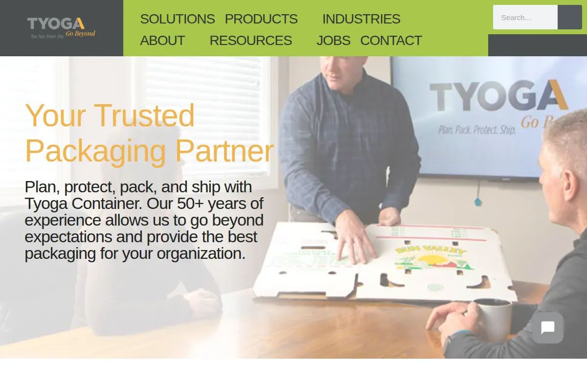 Homepage of Tyoga Container Company, INC.