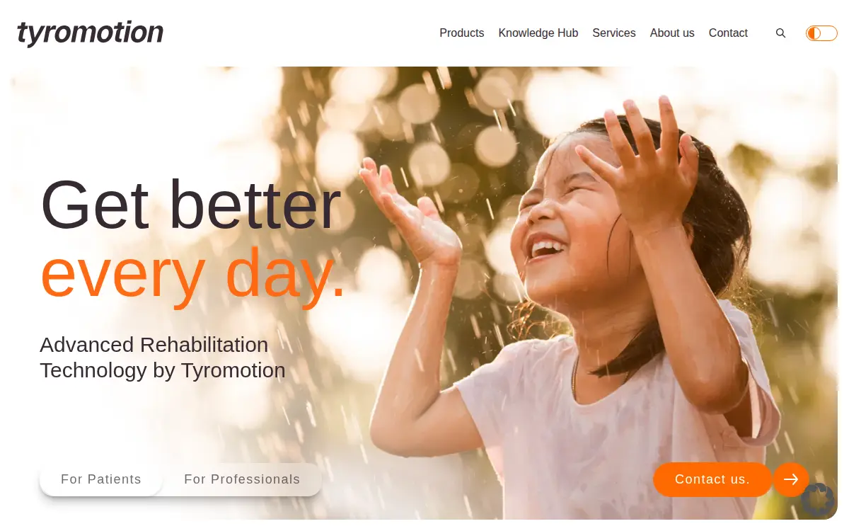 Homepage of Tyromotion INC