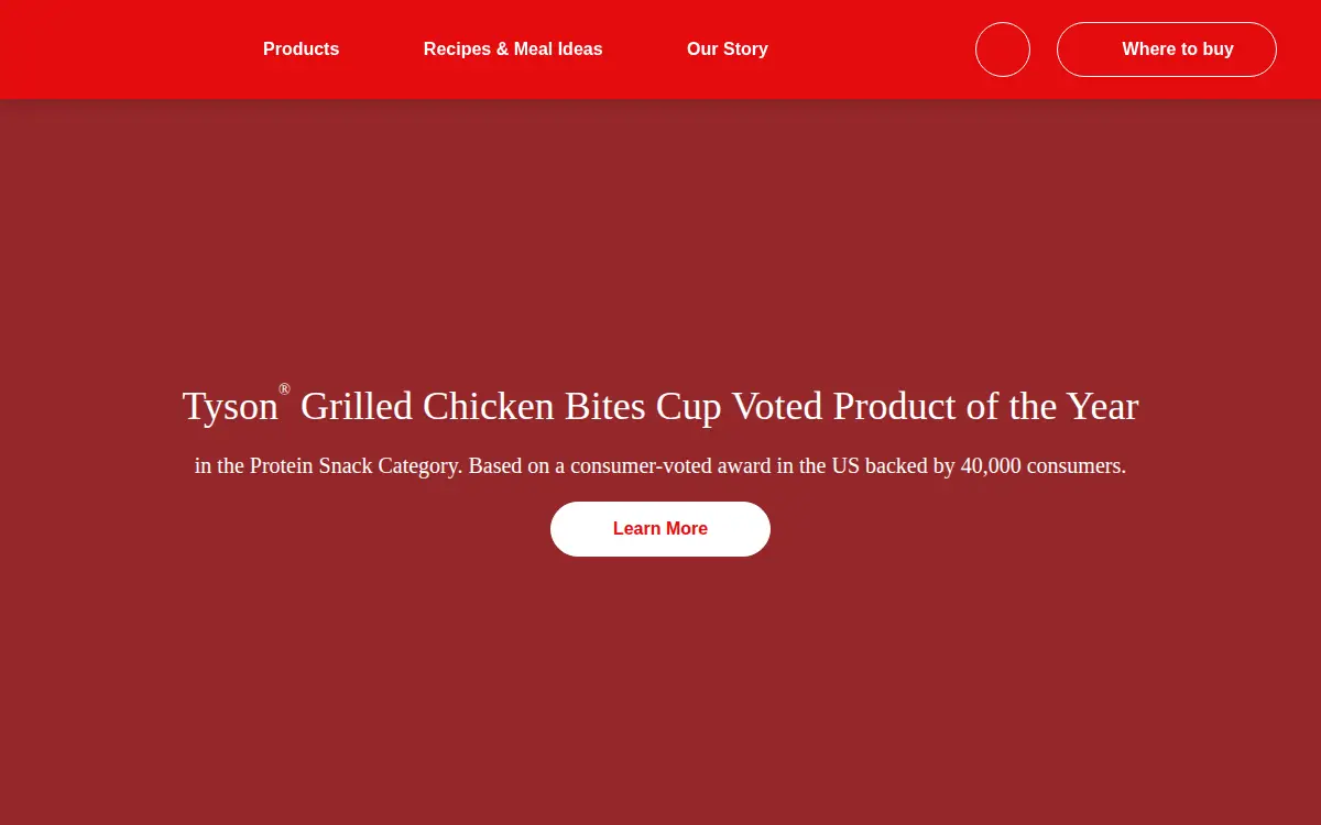 Homepage of Hillshire Brands Company, the