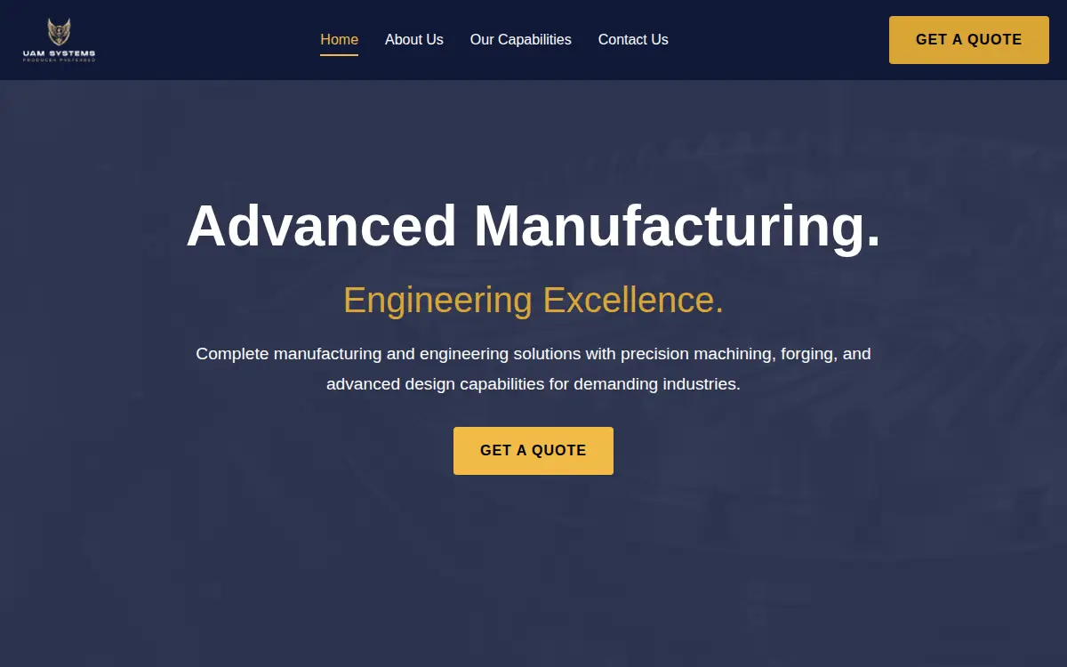Homepage of United Agriculture & Manufacturing, LLC