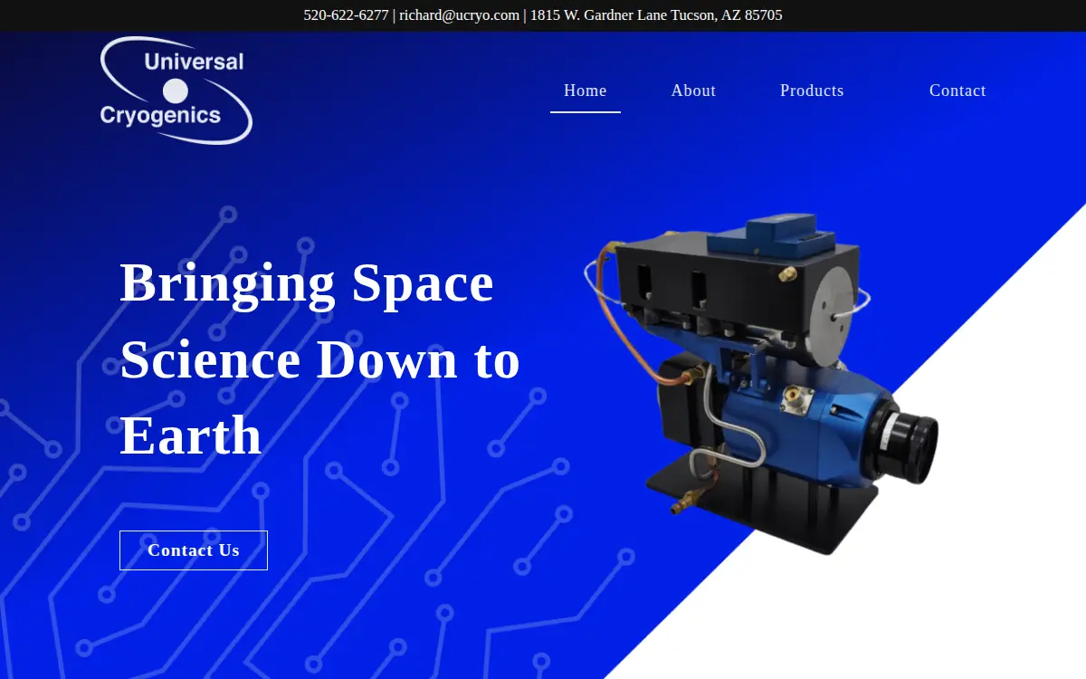 Homepage of Ucryo Universal Cryogenics INC