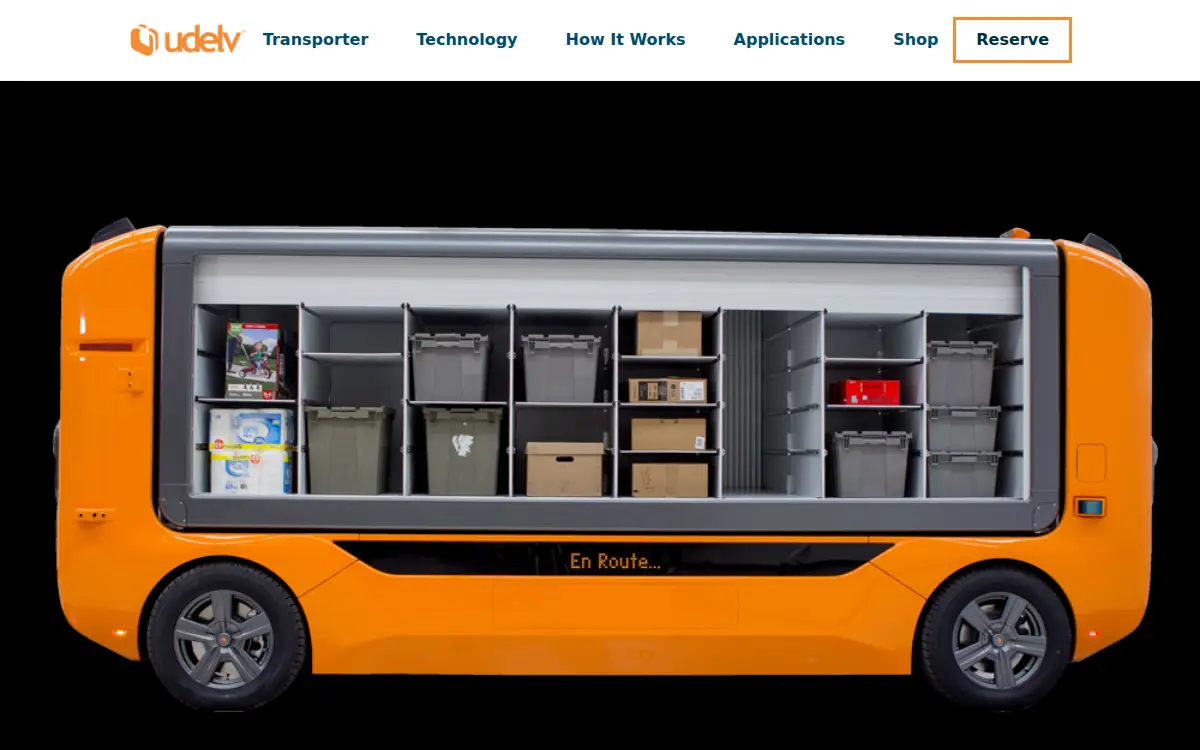 Homepage of Udelv, INC.