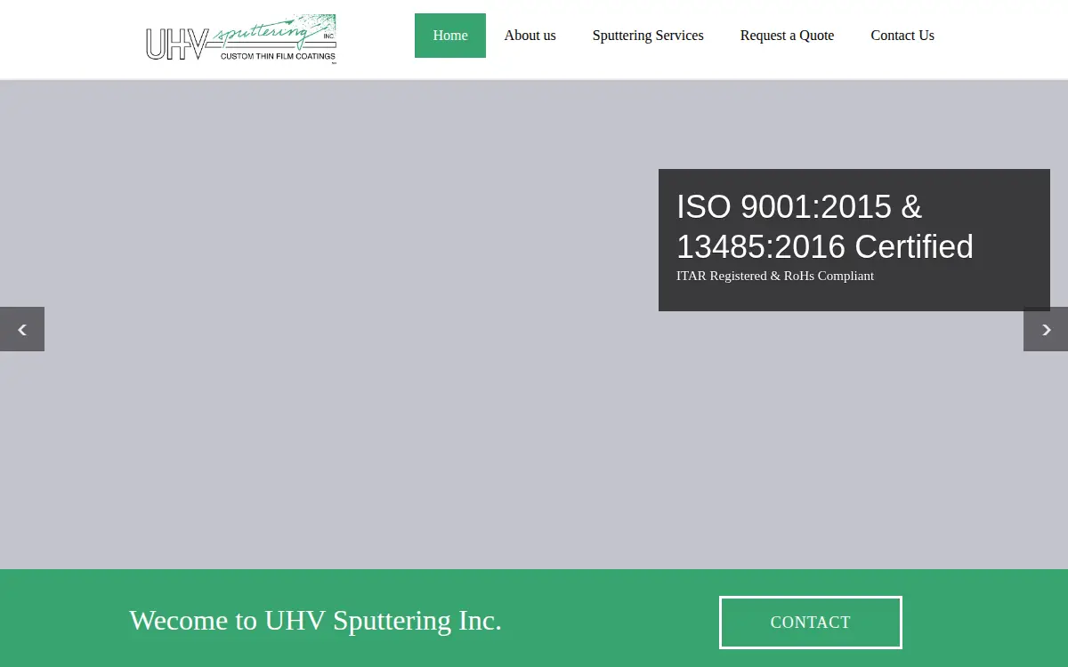 Homepage of Uhv Sputtering INC