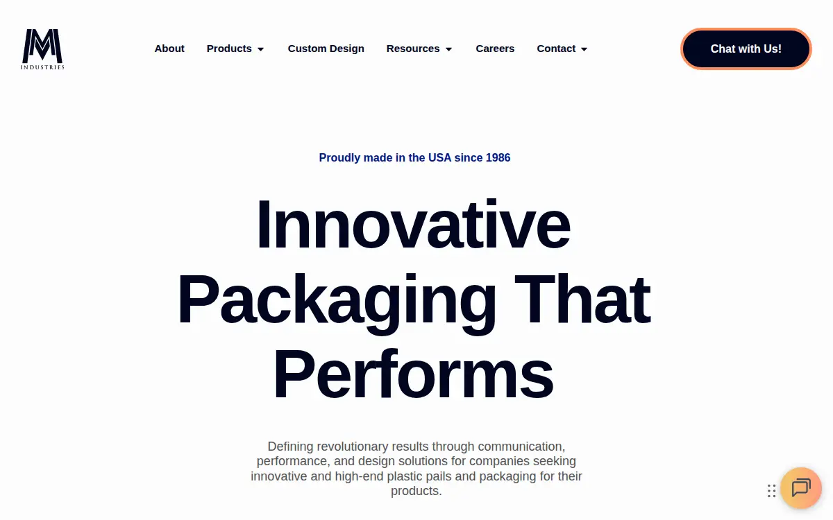 Homepage of M & M Industries, INC.