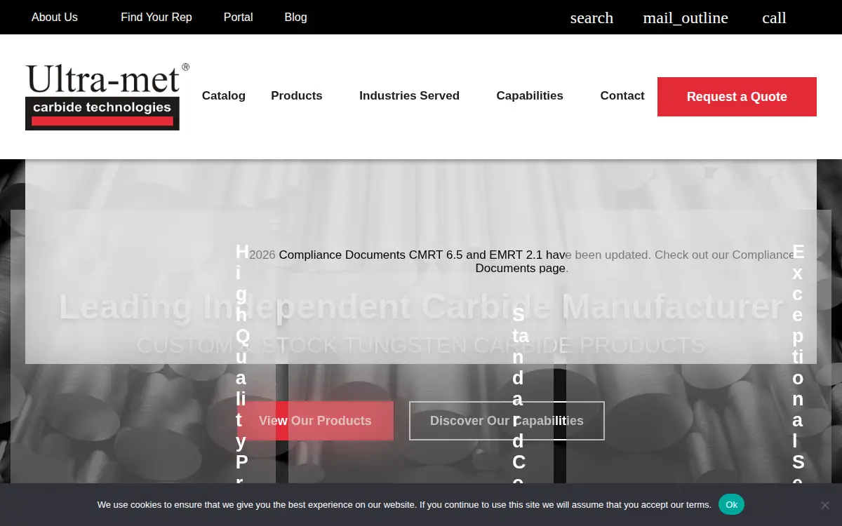 Homepage of The Ultra-met Company