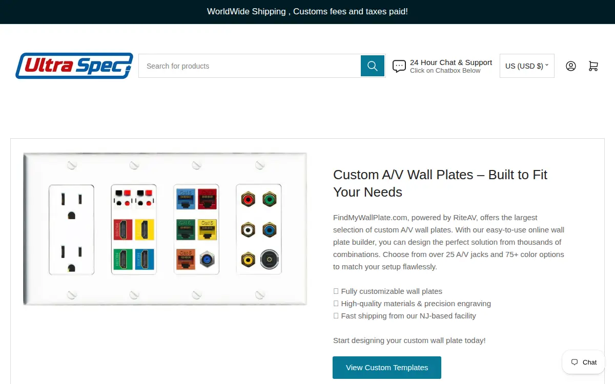 Homepage of Ultra Spec Cable INC