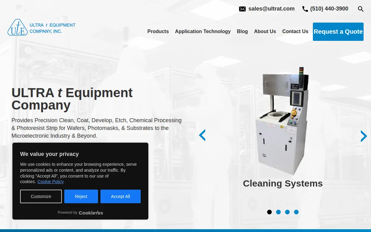 Homepage of Ultra T Equipment Company, INC.