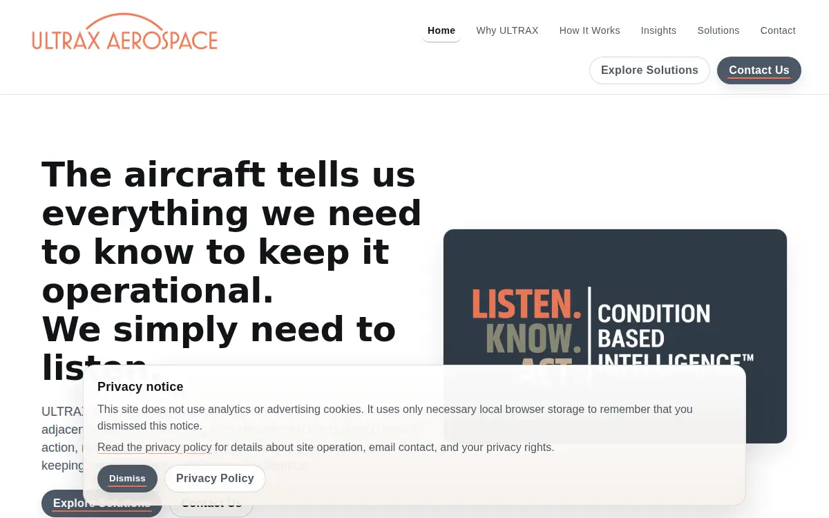 Homepage of Ultrax Aerospace INC