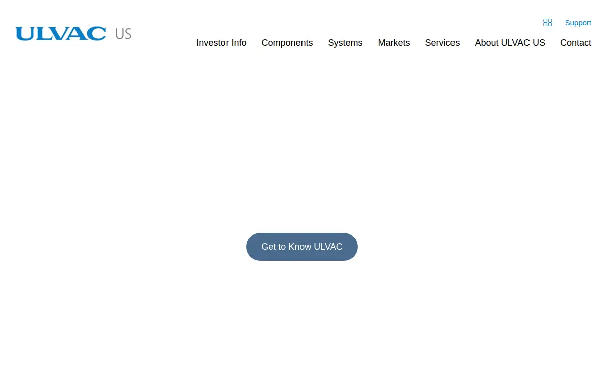 Homepage of Ulvac Technologies INC