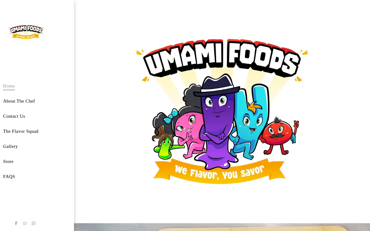 Homepage of Umami Foods LLC