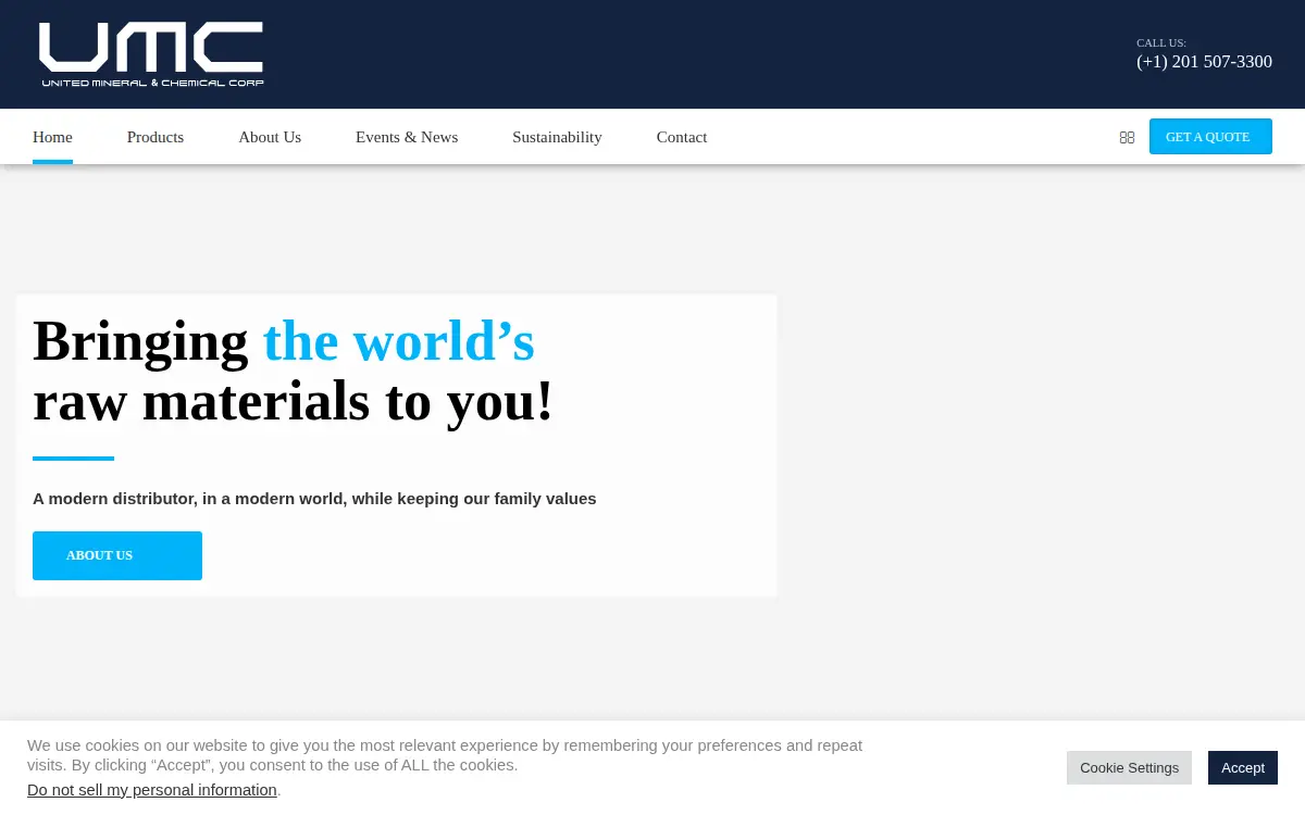 Homepage of United Mineral & Chemical CORP