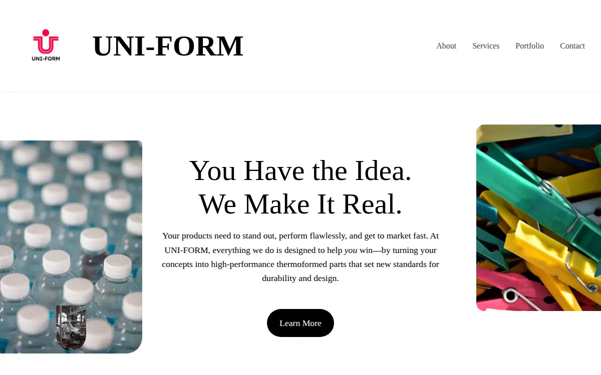 Homepage of Uniform Manufacturing LLC