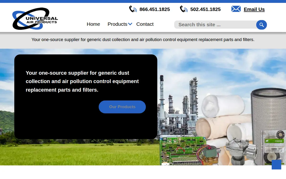 Homepage of Universal Air Products LLC