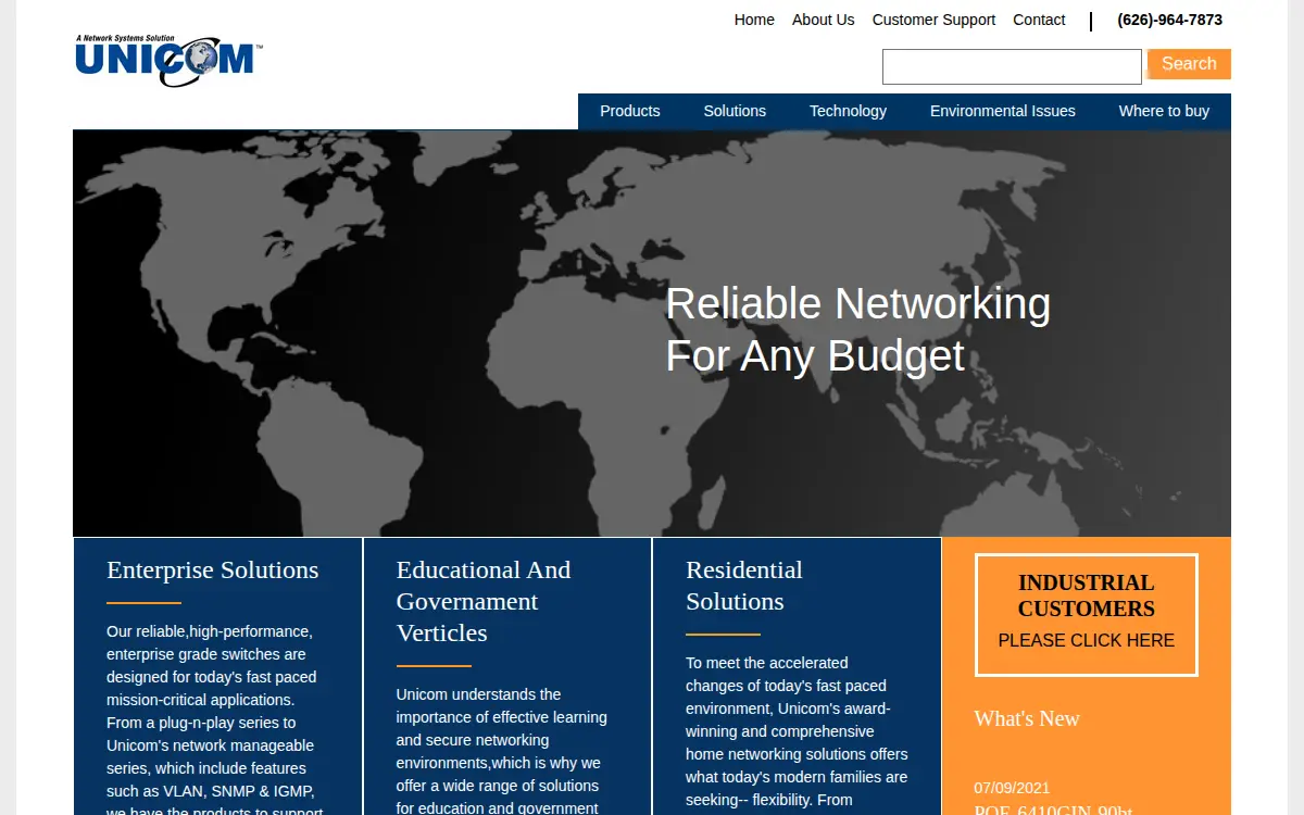 Homepage of Unicom Electric INC