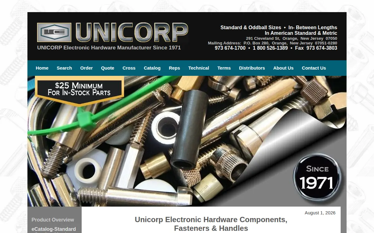 Homepage of Unicorp.