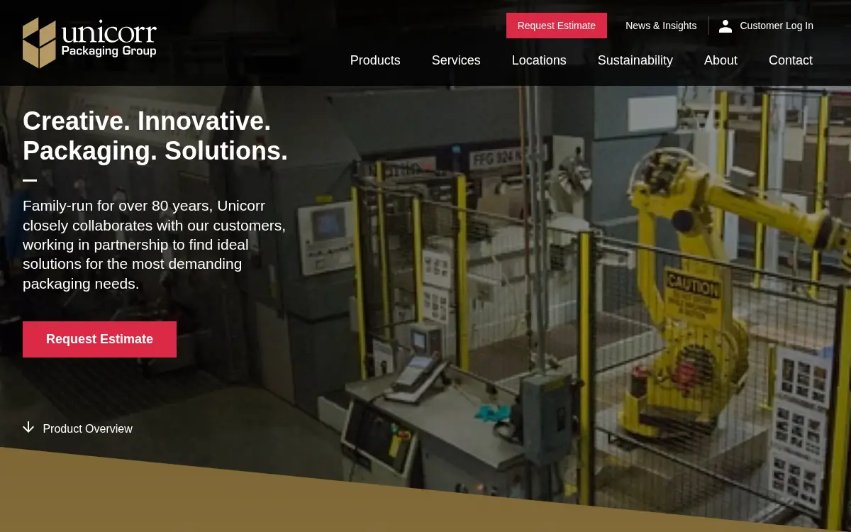Homepage of Nutmeg Container Corporation