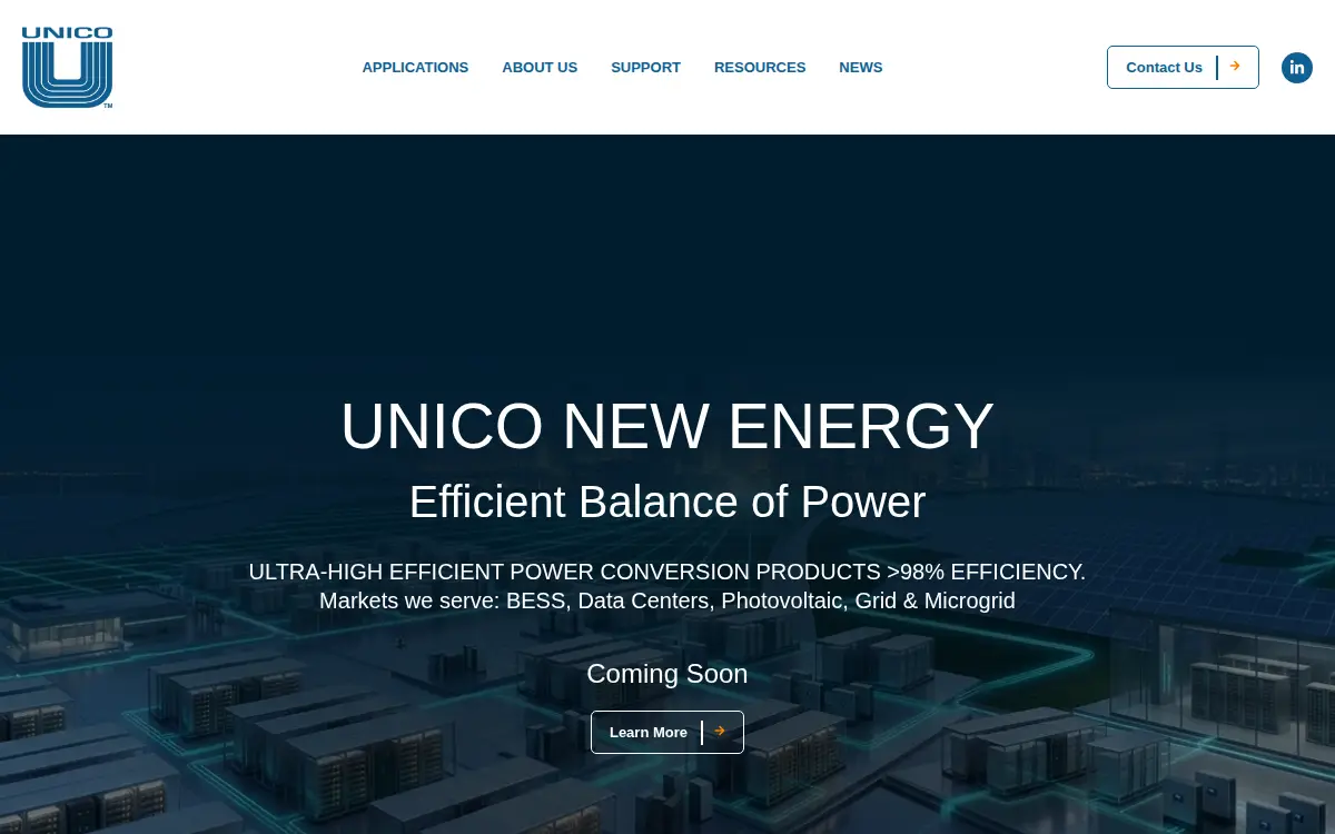 Homepage of Unico, LLC