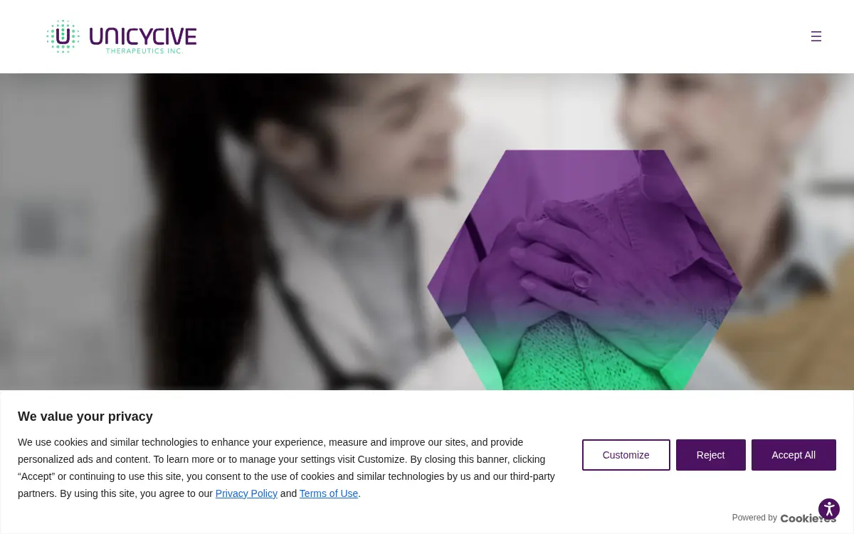 Homepage of Unicycive Therapeutics, INC.