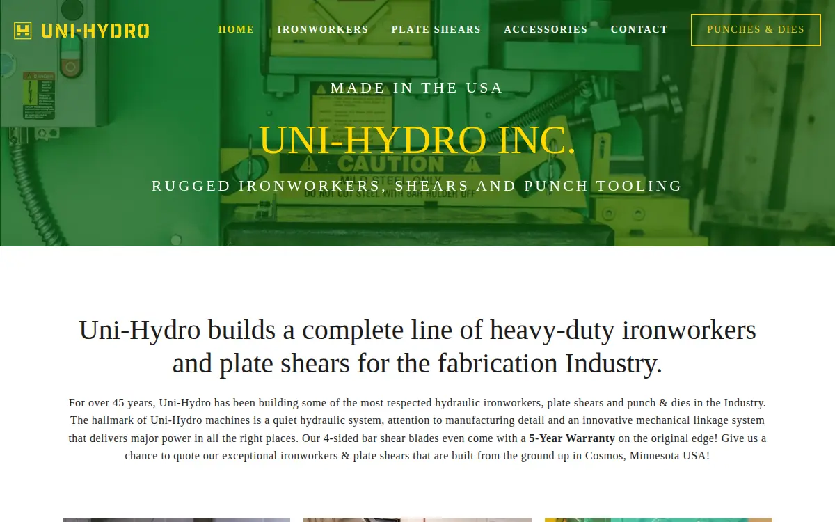 Homepage of Uni-hydro INC