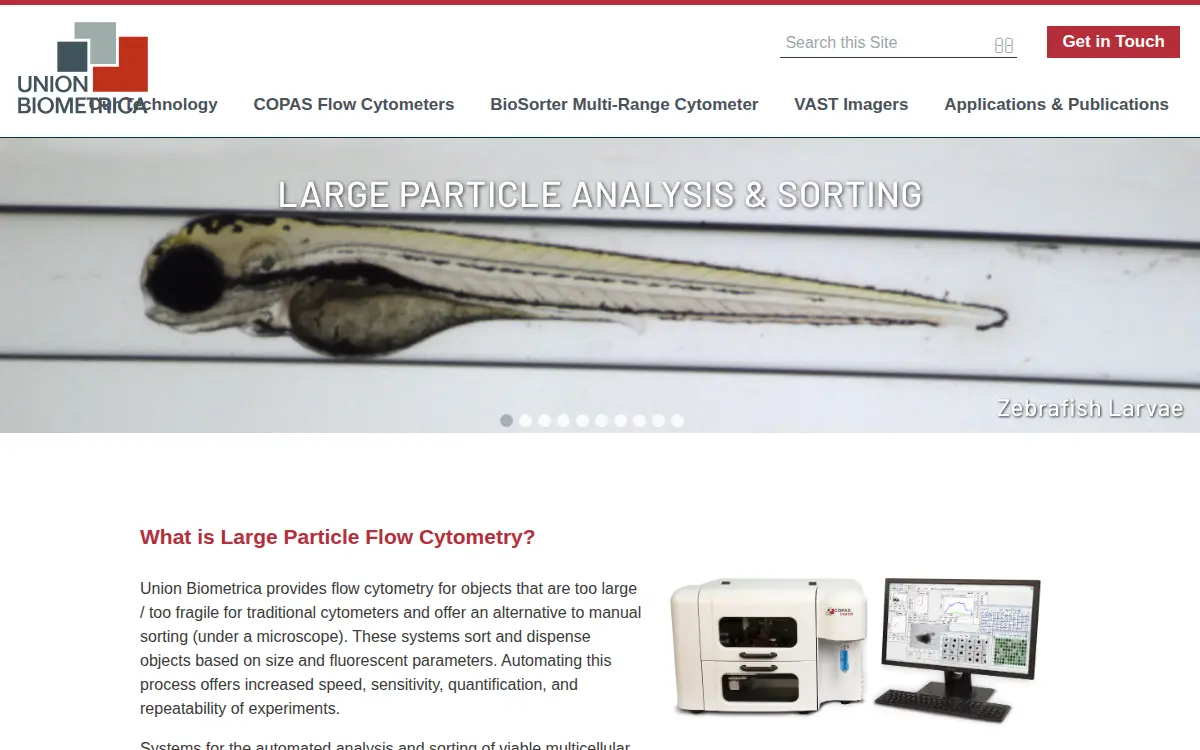 Homepage of Union Biometrica INC