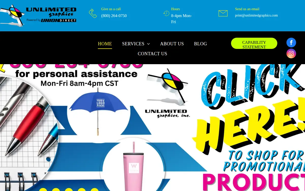 Homepage of Union Direct, INC.