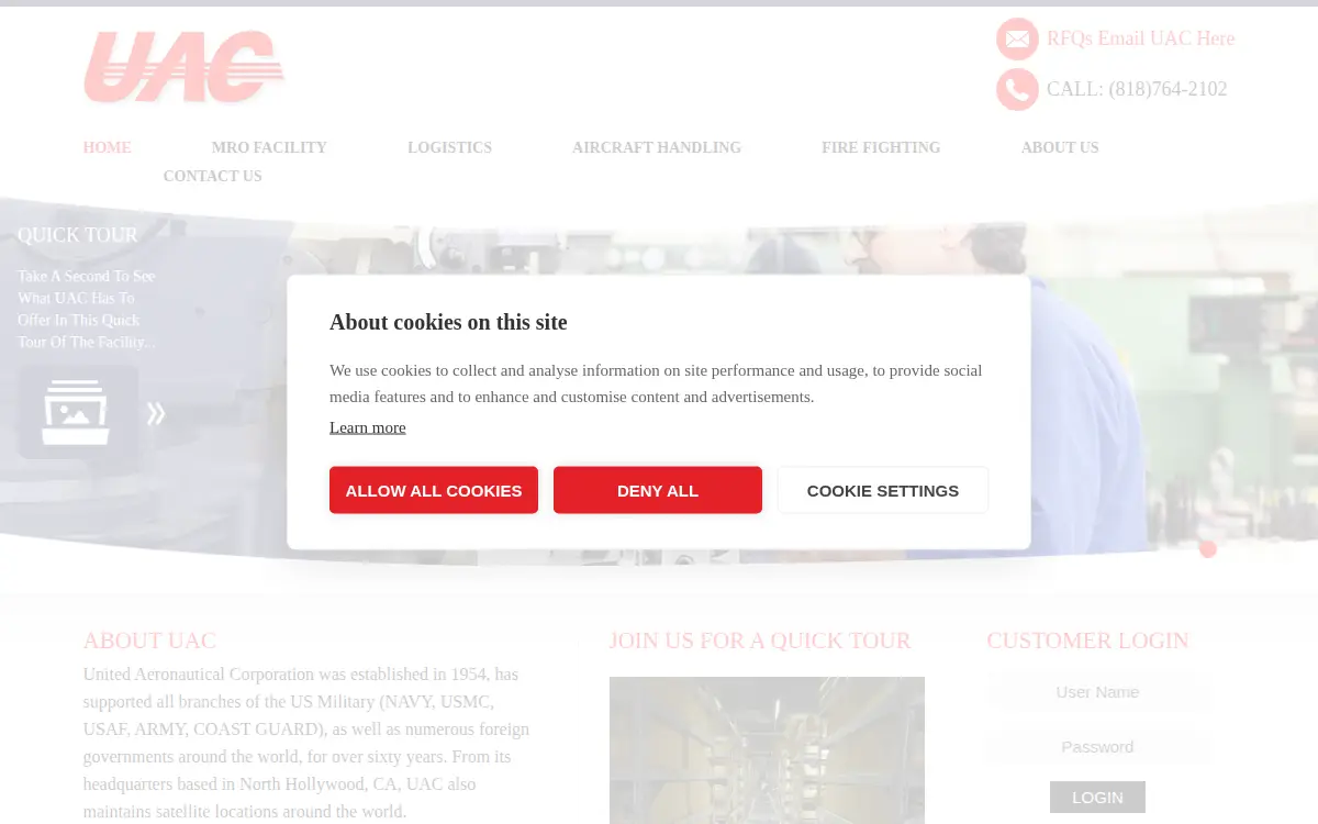 Homepage of United Aeronautical Corporation