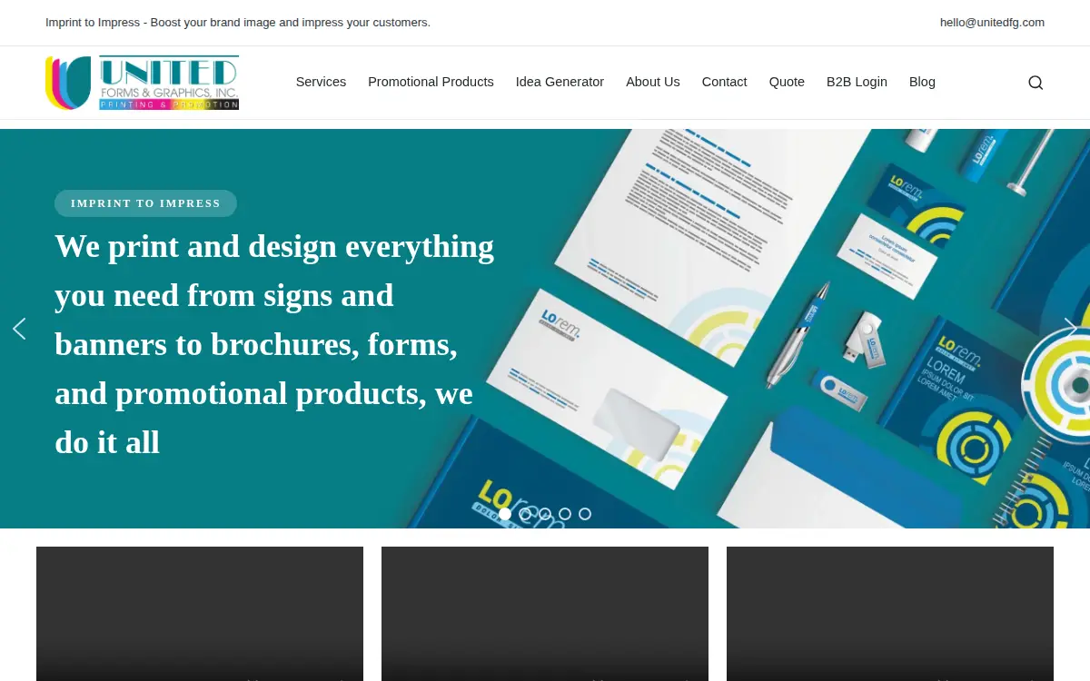 Homepage of United Forms & Graphics, INC.