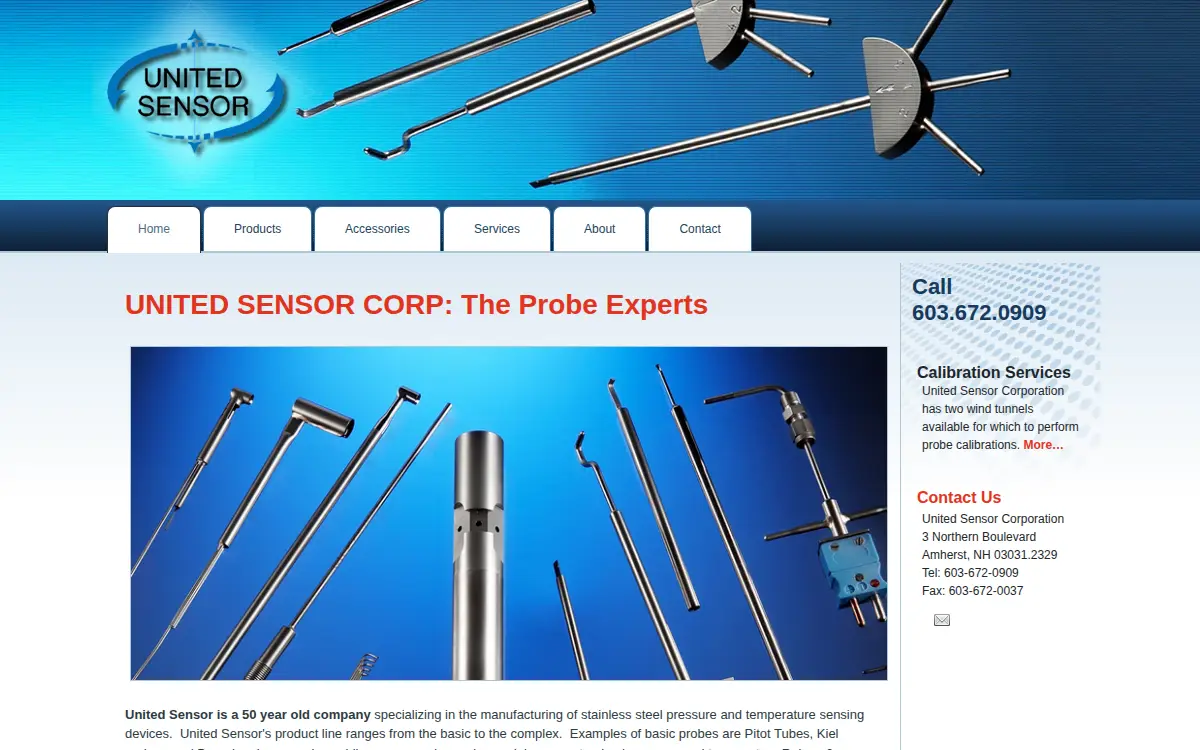 Homepage of United Sensor CORP