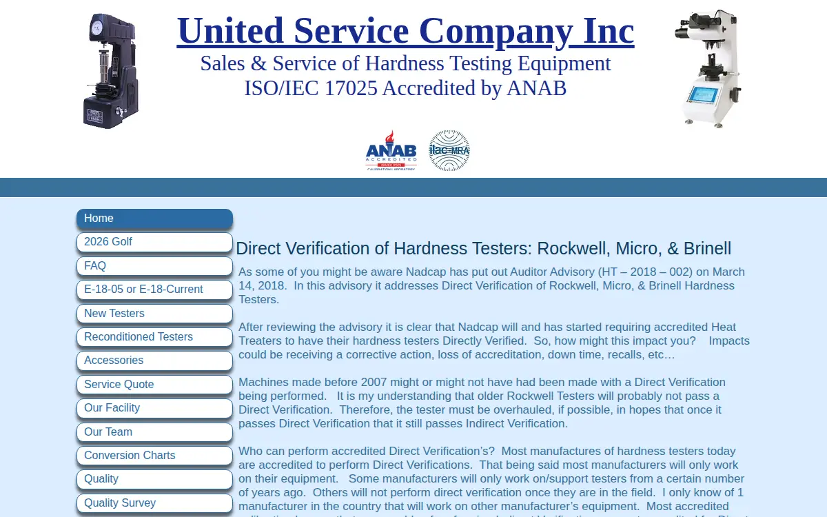 Homepage of United Service CO INC