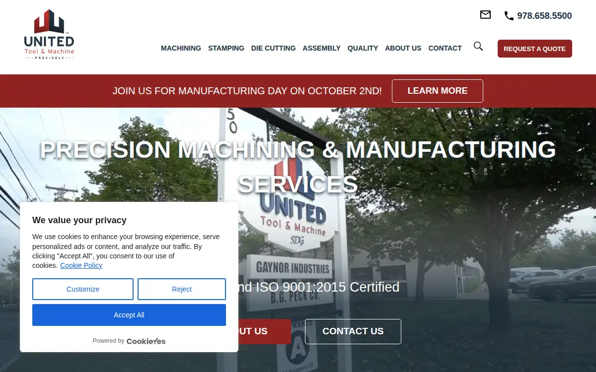 Homepage of United Tool & Machine INC