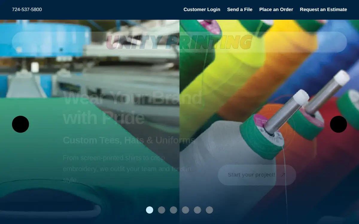 Homepage of Unity Printing CO INC