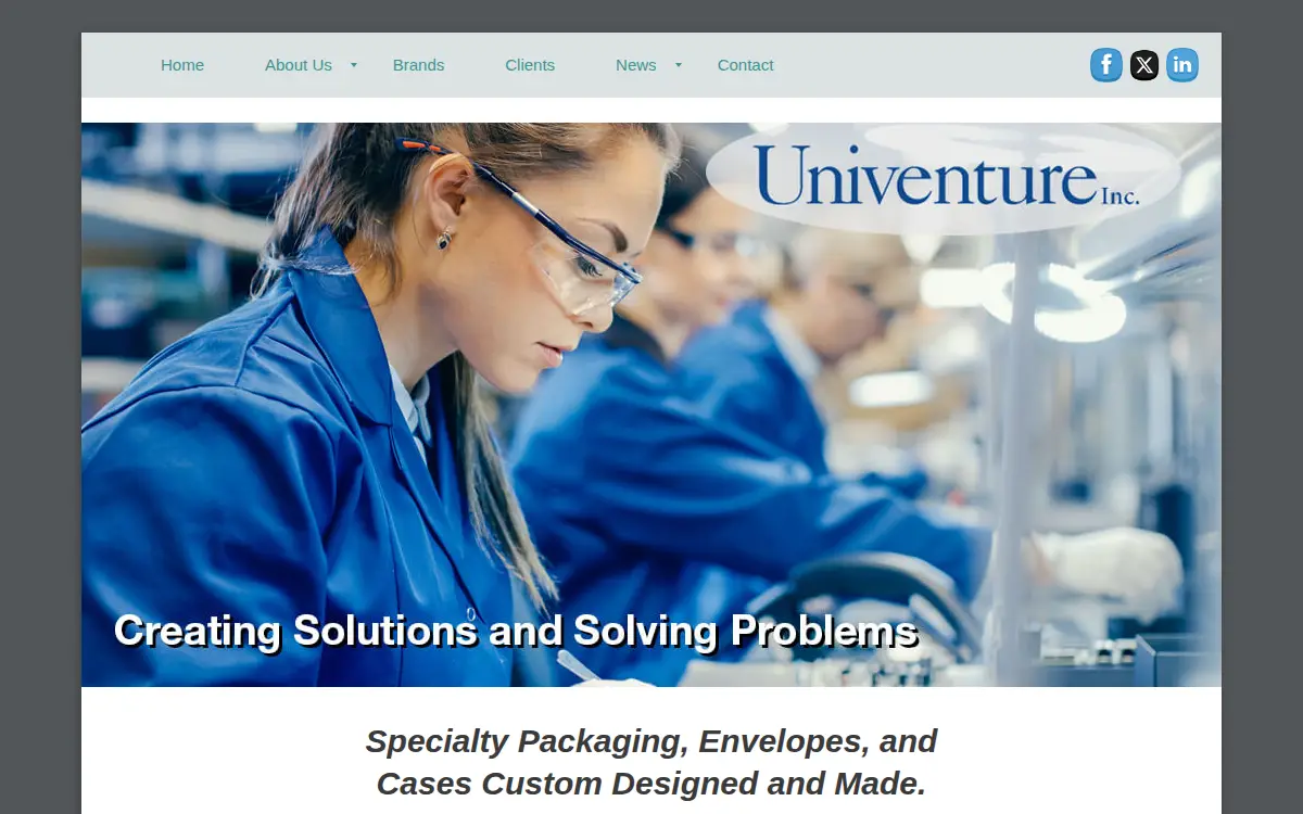 Homepage of Univenture, INC.