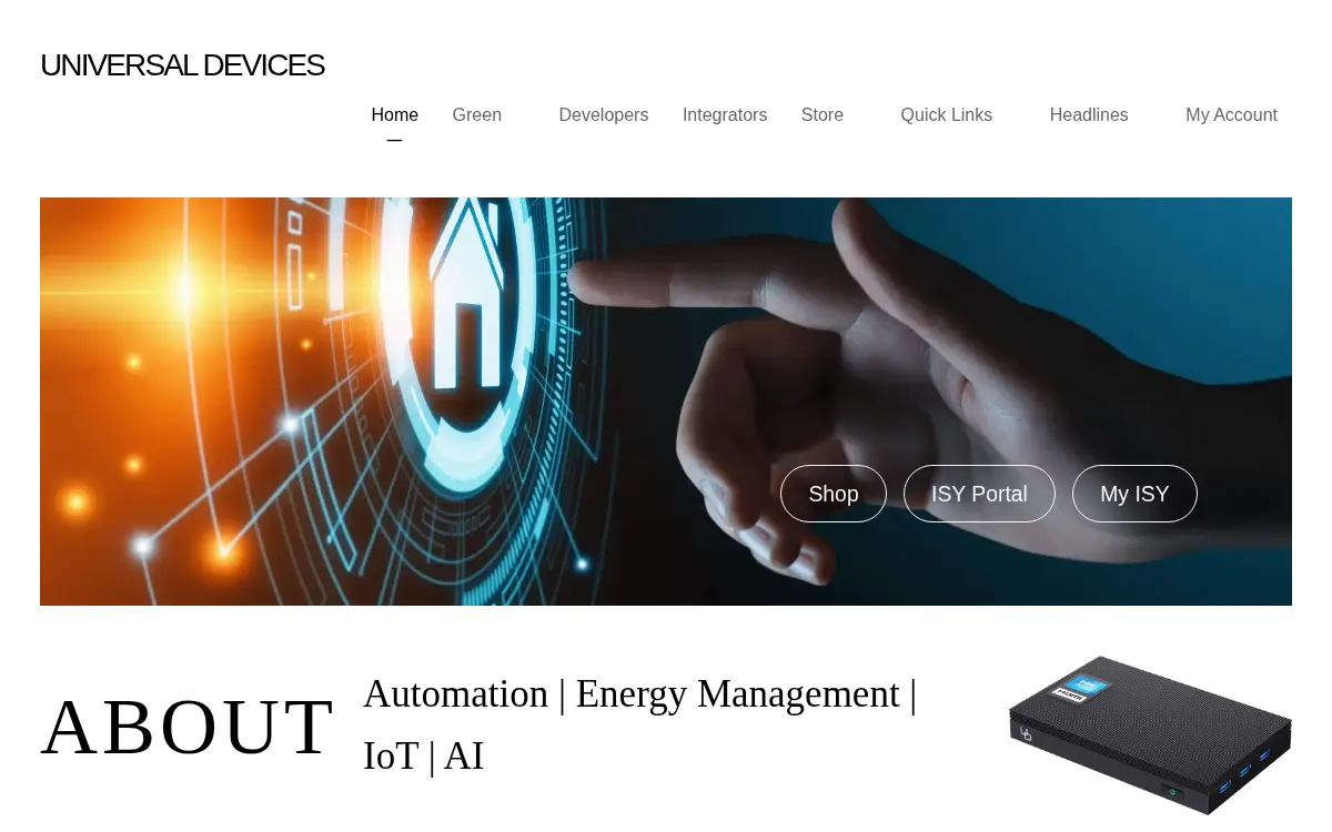 Homepage of Universal Devices INC.